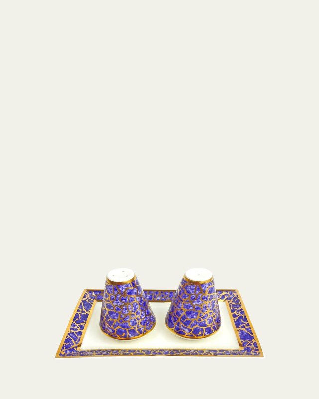 Amalfi Blue Salt & Pepper With Tray